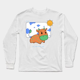 Cute Animal Cartoon Drawing Long Sleeve T-Shirt